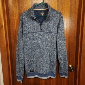 Quiksilver Waterman 1/4 Zip Men's Blue Pullover Sweatshirt Medium
